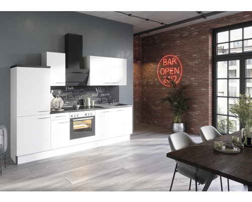 Cuisine complète sans appareils Optifit Bengt932 270 cm blanc mat démontée variante réversible KCBE 2748OE-8+ Cuisine complète sans appareils Optifit Bengt932 270 cm blanc mat démontée variante réversible KCBE 2748OE-8+