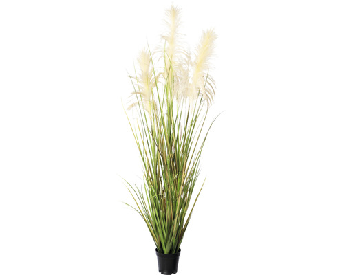 Plante artificielle herbe de la pampa hauteur : 130 cm jaune