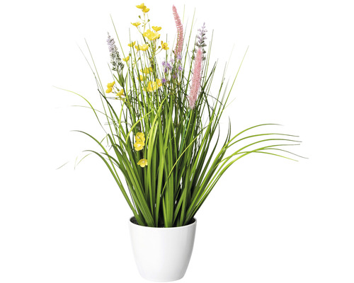 Plante artificielle herbes en fleurs mélange hauteur : 46 cm jaune