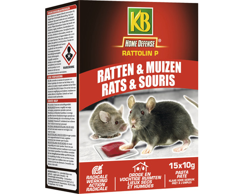 Ratten und Mäuse Köder KB Rattolin P 15x10g