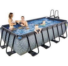 Piscine rectangulaire avec cadre en acier et plaisir de baignade pour toute la famille