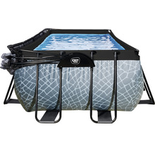 Piscine rectangulaire avec revêtement et cadre en acier