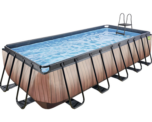Piscine hors sol rectangulaire avec échelle