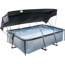 Rechteckiger Rahmenpool mit Sonnenschutzdach