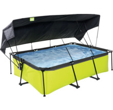 Rechteckiger Pool mit Sonnenschutz für den Garten