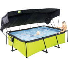 Rechteckiger Pool mit Sonnenschutzdach für den Garten mit zwei Badenden