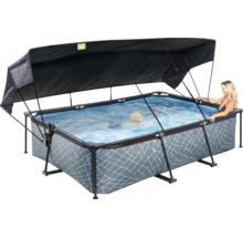 Rechteckiger Pool mit Abdeckung und Schwimmern