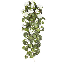 Künstliche Hängepflanze mit weißen Blüten und grünen Blättern zur Dekoration