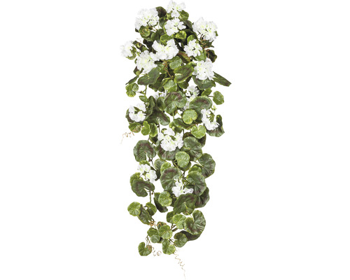 Plante artificielle géranium retombant hauteur : 80 cm blanc