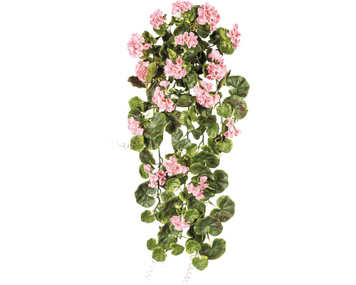 Plante artificielle géranium retombant hauteur : 80 cm rose