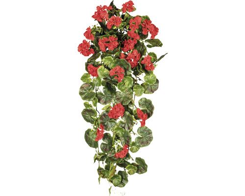 Plante artificielle géranium retombant hauteur : 80 cm rouge