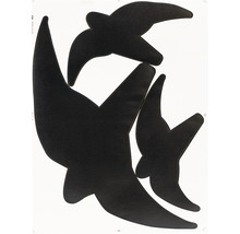 Autocollant silhouettes d'oiseaux 3 pièces, autoadhésif, taille env. 1 x 36 22 cm + 2 x 20 x 12 cm-thumb-2