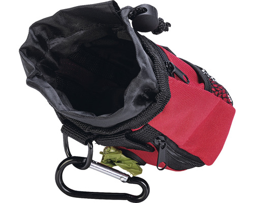 Sac à friandises pour chien avec cordon de serrage, fermeture éclair et mousqueton