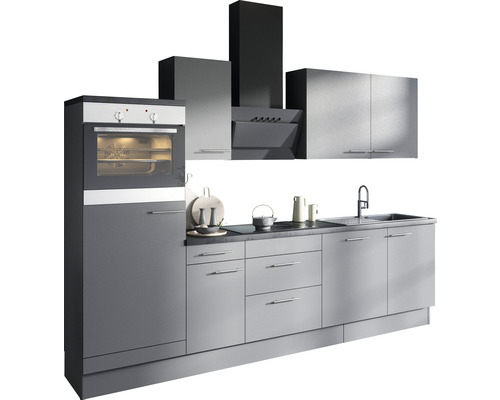 Cuisine complète sans appareils Optifit Mats825 270 cm gris basalte mat démontée variante réversible KCMA 2768OE-8+ Cuisine complète sans appareils Optifit Mats825 270 cm gris basalte mat démontée variante réversible KCMA 2768OE-8+