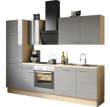 Optifit Küchenzeile ohne Geräte Jonte984 270 cm anthrazit glänzend zerlegt Variante reversibel KCJO 2708OE-8+