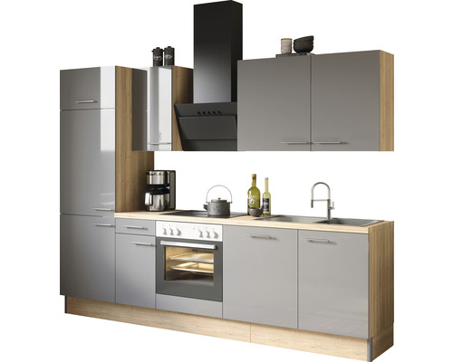 Cuisine complète sans appareils Optifit Jonte984 270 cm anthracite brillant démontée variante réversible KCJO 2708OE-8+ Cuisine complète sans appareils Optifit Jonte984 270 cm anthracite brillant démontée variante réversible KCJO 2708OE-8+