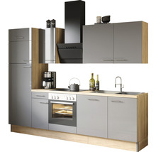 Optifit Küchenzeile ohne Geräte Jonte984 270 cm anthrazit glänzend zerlegt Variante reversibel KCJO 2728OE-8+