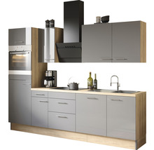 Optifit Küchenzeile ohne Geräte Jonte984 270 cm anthrazit glänzend zerlegt Variante reversibel KCJO 2788OE-8+