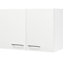 Armoire haute blanche avec deux portes et poignées