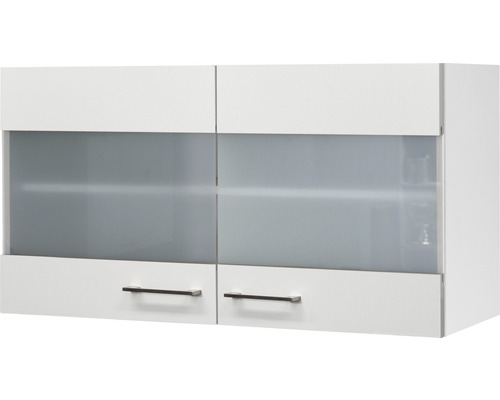 Flex Well Hängeschrank mit Glastür Varo BxTxH 100x32x54,8 cm Frontfarbe weiß matt Anschlag links rechts