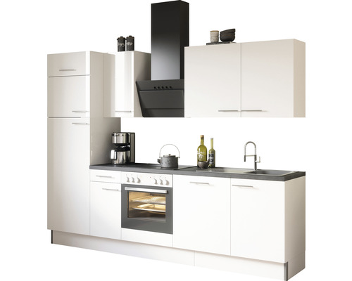Optifit Küchenzeile ohne Geräte Rurik986 270 cm weiß glänzend zerlegt Variante reversibel KCRU 2728OE-8+ Optifit Küchenzeile ohne Geräte Rurik986 270 cm weiß glänzend zerlegt Variante reversibel KCRU 2728OE-8+