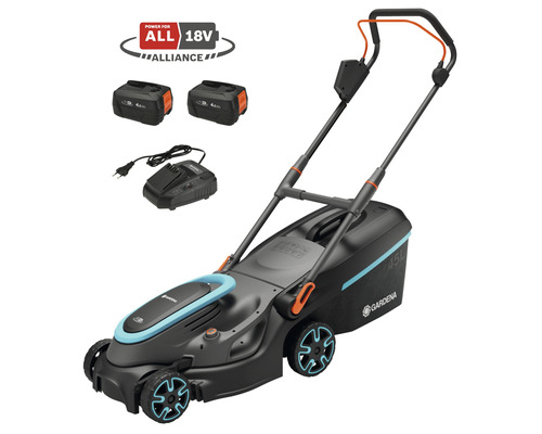 Akku Rasenmäher GARDENA PowerMax 37/18V P4A inkl. 2 Akkus und Ladegerät