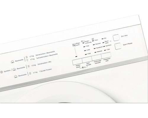 Panneau de commande d''un sèche-linge avec programmes et options