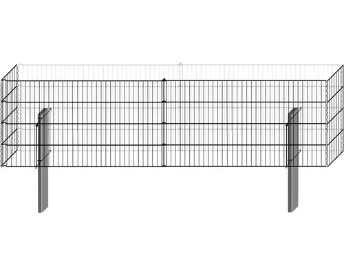 Basisbausatz bellissa Mauersystem limes 23 227 x 150 cm Doppelstabmattenzaun mit Zaunpfosten