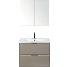 Badezimmer-Set mit Waschtisch, Waschbecken und Spiegelschrank