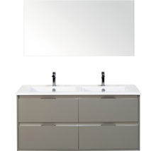 Waschtischunterschrank mit zwei Waschbecken und Spiegel für das Badezimmer