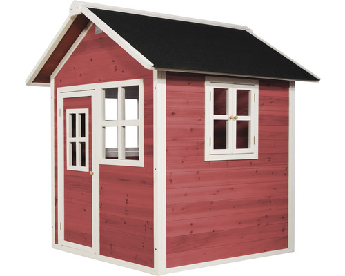 Spielhaus aus Holz mit Tür und Fenstern