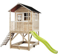 Cabane de jeux en bois avec toboggan et bac à sable pour le jardin