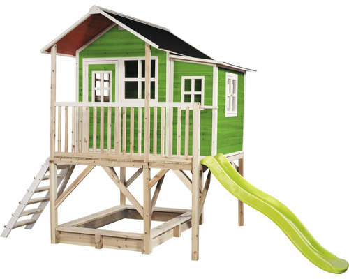 Cabane de jeux avec toboggan, échelle et bac à sable pour le jardin