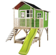 Cabane de jeu avec toboggan et bac à sable pour le jardin