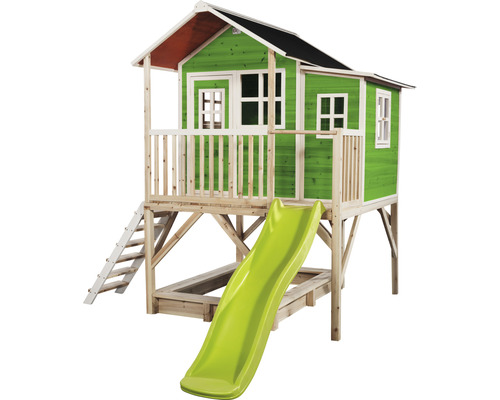 Cabane de jeu avec toboggan et bac à sable pour le jardin