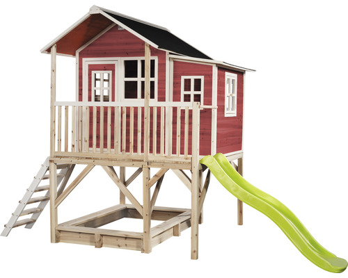Maisonnette avec toboggan et bac à sable pour le jardin
