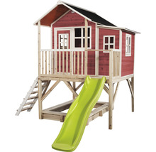 Cabane EXIT Loft 550 bois avec bac à sable, toboggan rouge-thumb-5