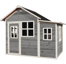 Spielhaus aus Holz mit Tür und Fenstern