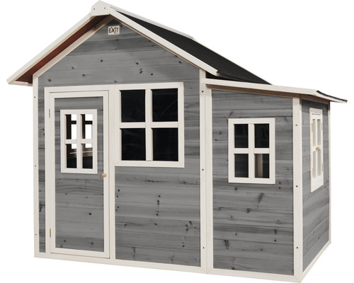Maison de jeu en bois avec porte et fenêtres