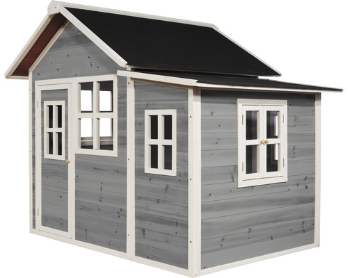 Cabane de jeux en bois avec porte et fenêtres