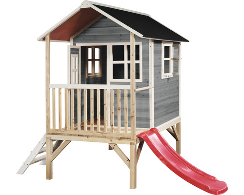 Maisonnette avec toboggan et échelle pour le jardin