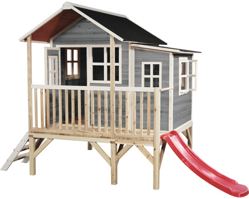 Maisonnette en bois avec toboggan pour le jardin