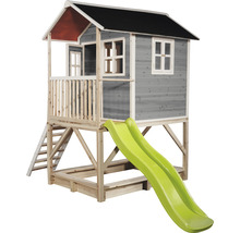 Spielhaus mit Rutsche und Sandkasten aus Holz für den Garten