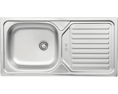 Spüle aus Edelstahl mit Abtropffläche