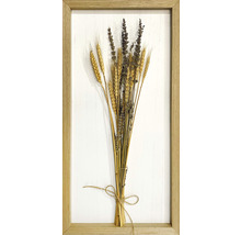 Arrangement encadré de céréales et de lavande pour décoration murale
