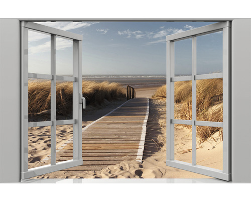 Tableau d'extérieur Fenêtre sur la plage 77x117 cm