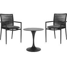 Balkonset Bistroset Gartenmöbelset Acamp 2 -Sitzer bestehend aus: 2 Sessel, Tisch Aluminium Kunststoff Textil anthrazit