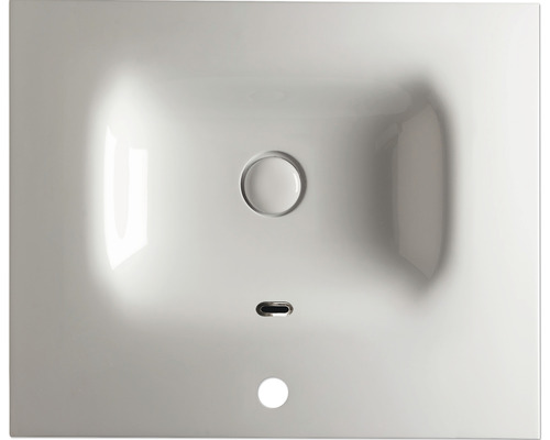 Keramikwaschtisch mit Hahnloch, Überlauf und verdecktem Ablauf