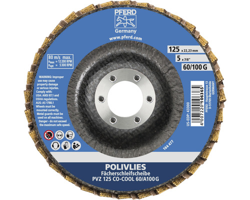 Disque de nettoyage PFERD PVZ céramique Ø 125x22,23 mm granulométrie CO-COOL 60/A 100 G