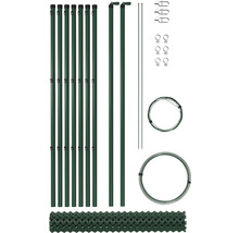 Kit complet de clôture de jardin avec poteaux, entretoises, fil, treillis et accessoires pour la construction d''une clôture de jardin